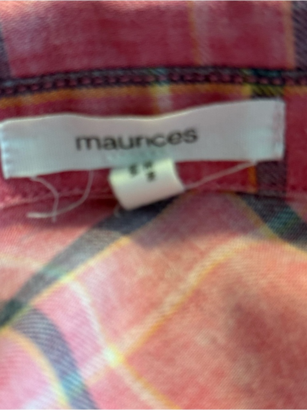 MAURICES Pink Plaid Button-Up Shirt Size XL - Picture 8 of 12
